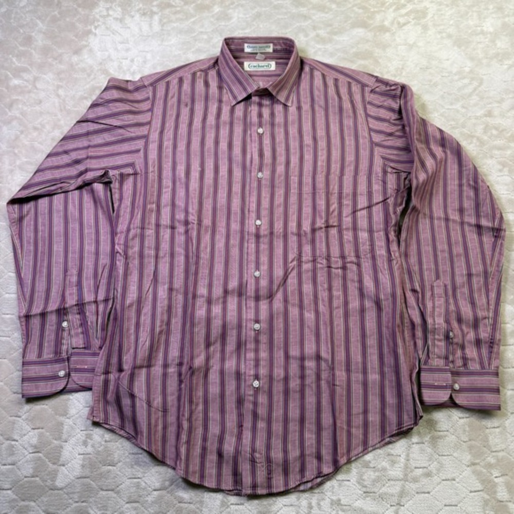 VTG Cacharel Mens Long Sleeve Striped‎ Button Down Shirt Sz Med See Pics